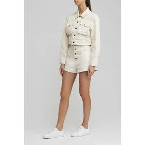 SIGNIFICANT OTHER Jean Shorts LENNY Womens Cream NWT MRP $199 Size 8